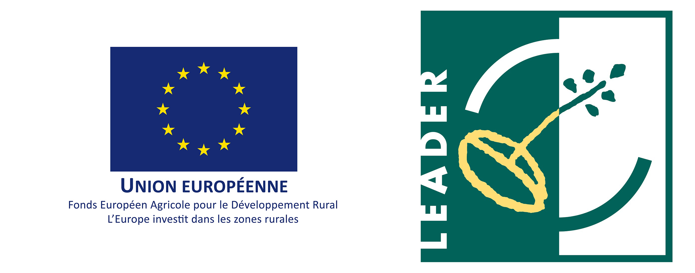 drapeau ue feader et logo leader